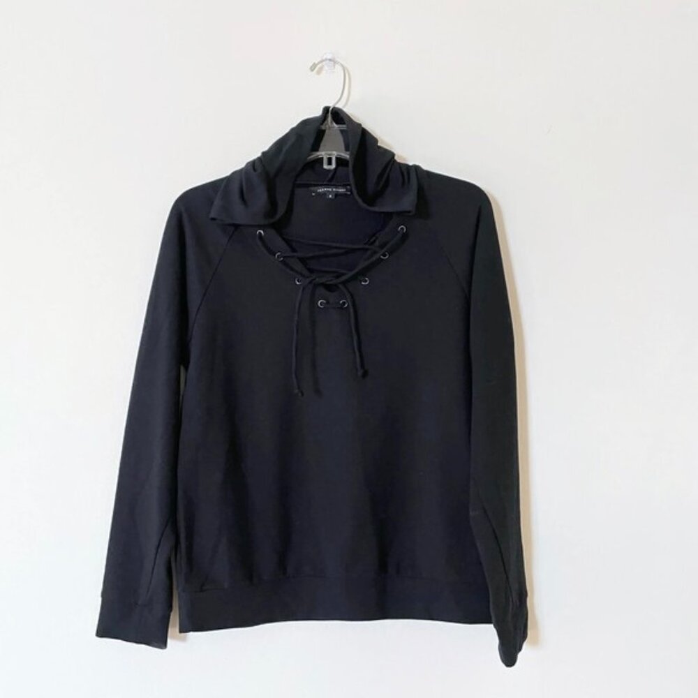 JEANNE PIERRE Soft hooded sweatshirt with ties